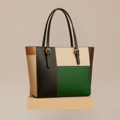 Borsa Shopper Donna a Blocchi di Colore – Elegante e Capiente, Stile Moderno