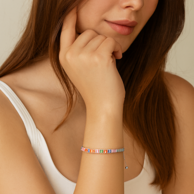 Bracciale di rame multicolore