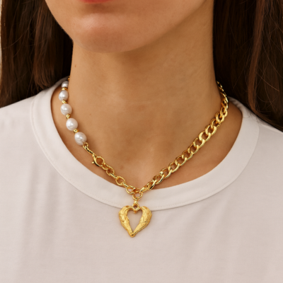 Collana a catena con cuore