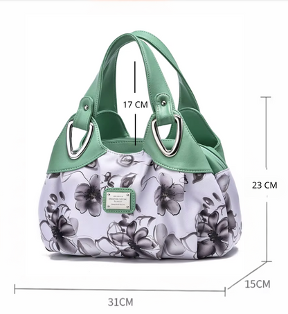 Borsa a Spalla Donna Floreale Verde e Bianco – Elegante e Capiente