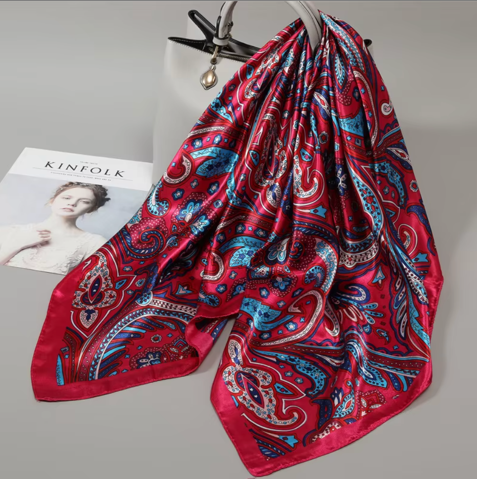 Foulard Donna Elegante in 100% Polyestere Satin silk  – Varie fantasie