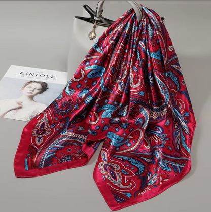 Foulard Donna Elegante in 100% Polyestere Satin silk  – Varie fantasie