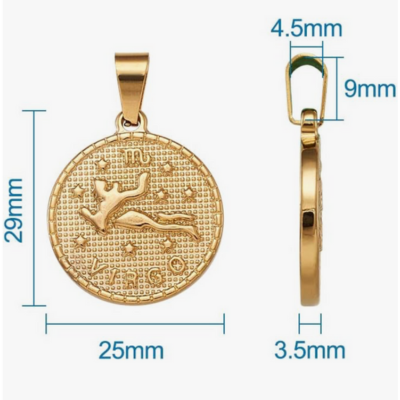 Ciondolo Segno Zodiacale in acciaio inox colore oro