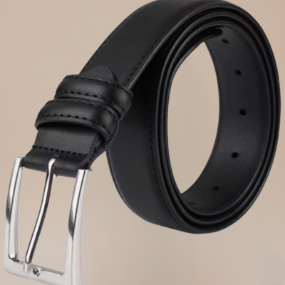 Cintura in pelle uomo con fibia in metallo. Made in Italy