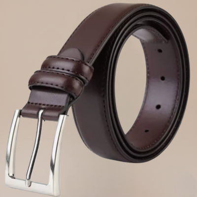 Cintura in pelle uomo con fibia in metallo. Made in Italy