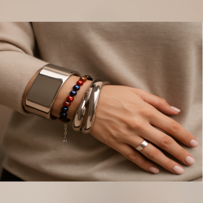 Set Bracciali Donna Argento e Pietre Colorate