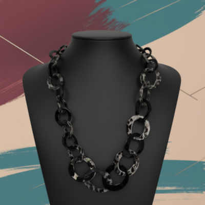 Collana a Catena Nera con Effetto Maculato – Gioiello Moderno Elegante | ScaramanticaWeb