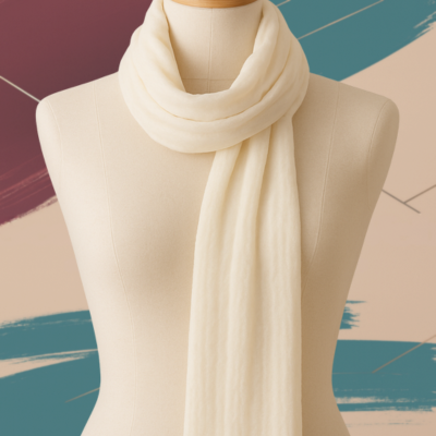 Sciarpa Bianca Elegante in Morbido Tessuto – Stile Minimal Chic