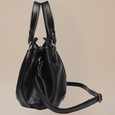 Borsa Shopper Donna Nera in Pelle sintetica di alta qualità con Tracolla – Elegante e Capiente