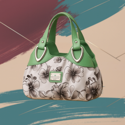 Borsa a Spalla Donna Floreale Verde e Bianco – Elegante e Capiente