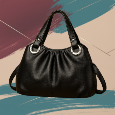 Borsa Shopper Donna Nera in Pelle sintetica di alta qualità con Tracolla – Elegante e Capiente