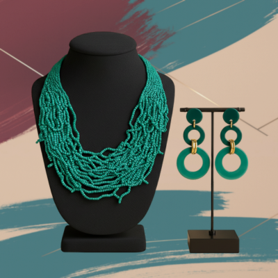Set Collana e Orecchini Donna in Resina Verde Smeraldo – Stile Elegante e Moderno | ScaramanticaWeb - NUOVA DISPONIBILITÀ FEBBRAIO 2026