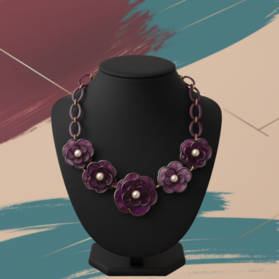 Collana floreale viola con rose – Eleganza senza tempo