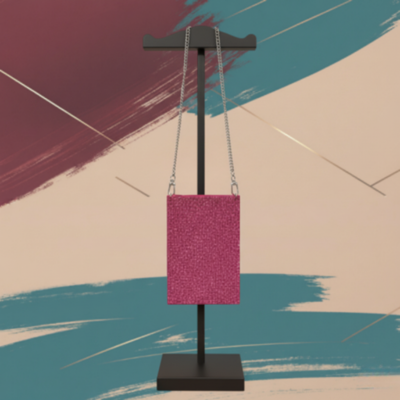 Borsa Rosa con Tracolla a Catena – Pochette Brillante porta cellulare