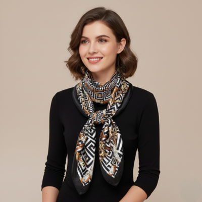 Foulard Donna Elegante in 100% Polyestere Satin silk  – Varie fantasie
