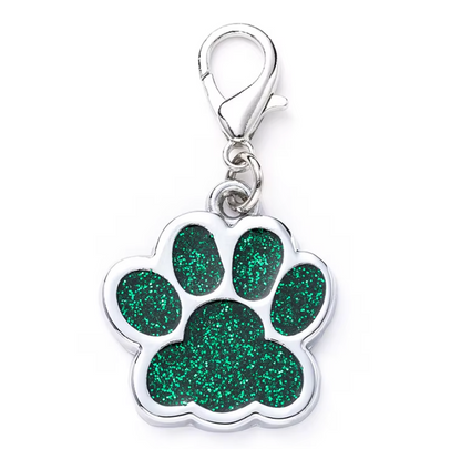 Ciondolo Zampa Glitter Argento per Cani e Gatti – Medaglietta Portafortuna
